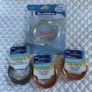 Lot of Jewelry Making Wire Various Gauges Copper Silver Plated 20 To 26 Gauge